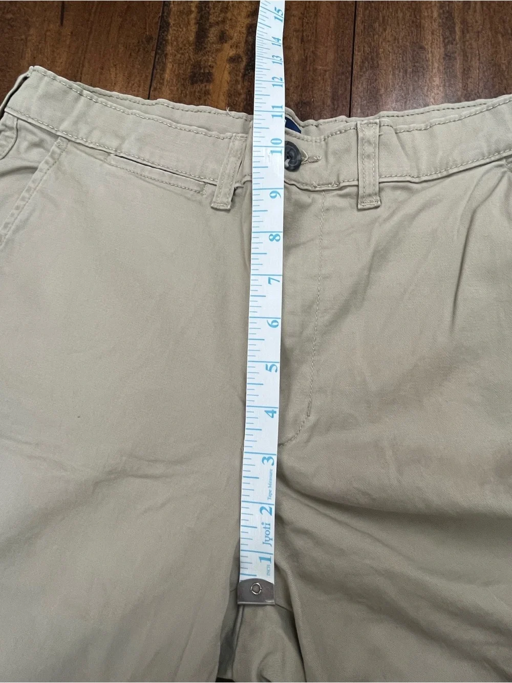 GEORGE Men’s Khaki Beige Shorts Flat Front Stretch 19” long Size 32